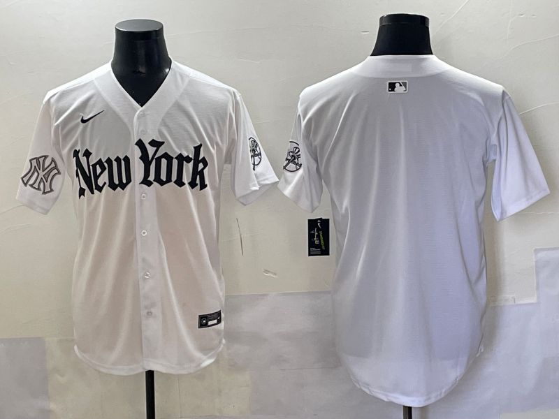 Men 2025 New York Yankees Blank White Five generations Joint Name Nike MLB Jersey style 103